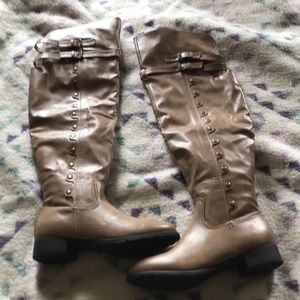 Woman’s thigh high boots